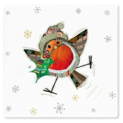 Image of the Leonardo Collection Robin Single Ceramic Coaster Christmas Statement Kitchenware for Home by Bug Art