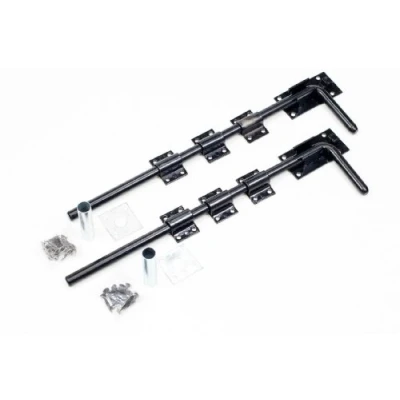 Image of 1st Fix South Pair of Black on Galvanised 450mm (18&quot;) Garage Door/Drop Bolts