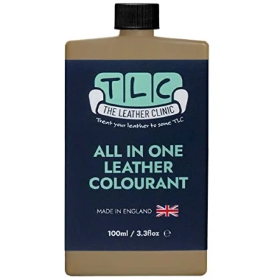 Image of The Leather Clinic All in One Colourant Self Seal Dye Repair Paint Recolour Furniture, Sofas, Car Seats (Camel, 100ml)