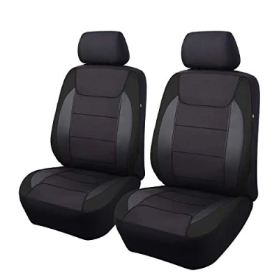 Image of Flying Banner Gabardine Mesh Front Car Seat Covers Airbag Compatible Protector Universal for Most Truck Vans SUVs (Black)