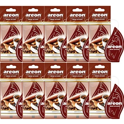 Image of AREON Mon Car Air Freshener Hanging Coffee Brown Set Multi Pack of 10