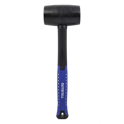 Image of Faithfull FAIRMBF24 Rubber Mallet Black 24oz Fibreglass Shaft