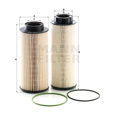 Image of 1736248, 1736250, 1736251, 1794863, 1865227 Fuel Filter MANN PU 10 003 2 x Insert with seal