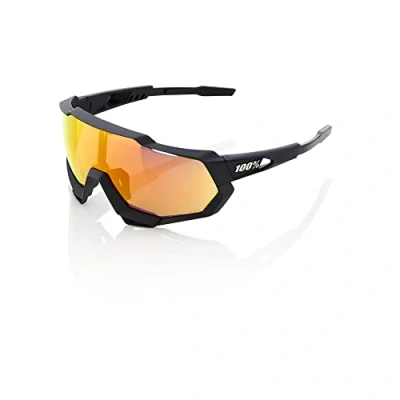 Image of One Hundred Percent Glasses Speedtrap Blk, HiPER Red Mir len Sunglasses, Black, 168mm,77mm,75mm