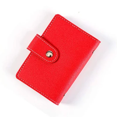 Image of TopHomer PU Leather Card Holder Multi Compartment Pouch Case Business Purse Wallet Bag for 24 Credit Cards Red
