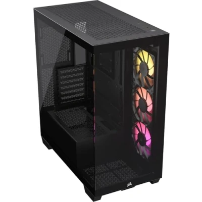 Image of CORSAIR 3500X ARGB Mid Tower ATX PC Case Panoramic Tempered Glass Reverse Connection Motherboard Compatible 3x RS120 Fans Included Black