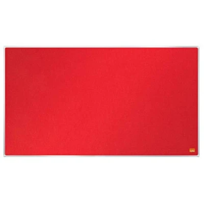Image of Nobo Widescreen Felt Noticeboard, 710 x 400 mm, Slim Trim Frame, InvisaMount Mounting System, Impression Pro, Red, 1915419