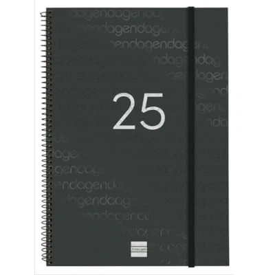 Image of Finocam Spiral Agenda Year 2025 Week to View Vertical January December (12 months) Black Spanish