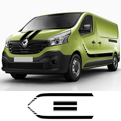 Image of BANIKOP Stripe Decal Sticker For Renault Trafic 2 3 MK3 MK2 Camper Van Car Door Side Graphics Stickers Vinyl Film Hood Bonnet Decals