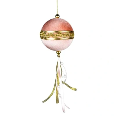 Image of Light Pink Ball Baubles Decorations 9cm Christmas Tree Hanging Festive Decorative Ornaments Fairy Tale Themed Xmas Pendant