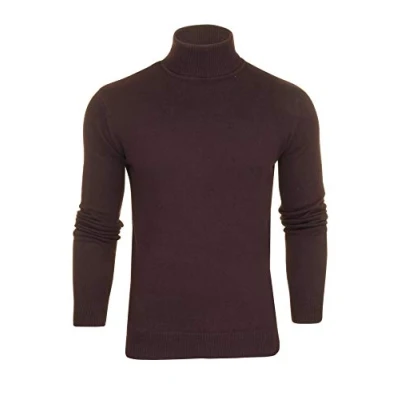Image of Brave Soul Mens Pullover Roll Neck Burgundy Size Small