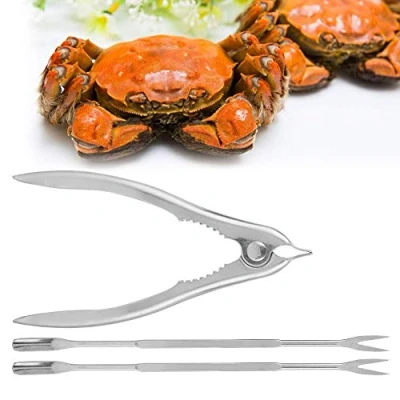 Image of Lobster Crackers and Picks Set, Stainless Steel Crab Cracker Shell Claw Seafood Forks Nuts Opener Kitchen Gadgets