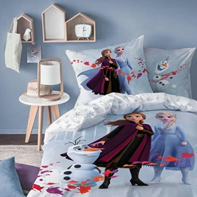 Image of CTI Frozen 2 · Disney Bed Linen 135 x 200 cm + 80 ANNA, ELSA &amp; OLAF Girls&#039; 100% Cotton Children&#039;s