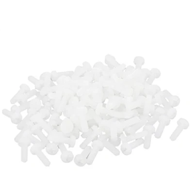 Image of Sourcingmap M2.5 x 8mm Nylon 6/6 Phillips Drive Machine Screw Grey White 100pcs