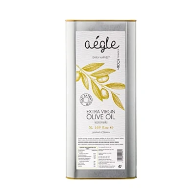 Image of Aegle 5Litre, Early Harvest Premium Olive Oil Extra Virgin Peppery Taste, Polyphenols, Koroneiki Variety Cold Extracted Family Estate Messinia Greece, Tin, 5l