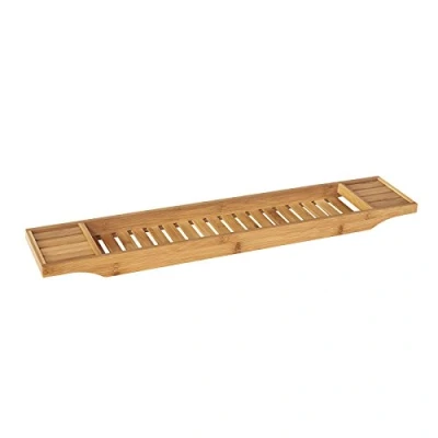 Image of SoBuy® FRG212 N, Bamboo Bathtub Rack Caddy Tray Bathroom Shelf, Length 80cm