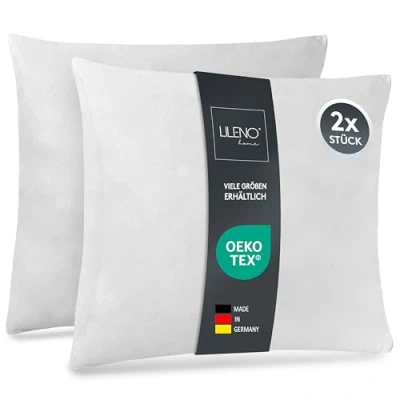 Image of LILENO HOME Set of 2 pillow Fillings 50x60 cm 40C Washable Inner Suitable for Allergies Polyester Couch, Sofa cusion, and as Head Bed