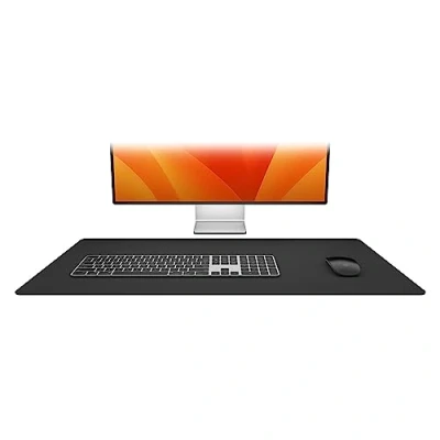 Image of Twelve South DeskPad Sustainable Leather Extended Mouse Mat, Spill Resistant, Traction Surface, Optimal Size for Display Use, Black