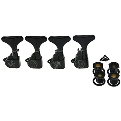 Image of Dopro Black Left Handed Sealed Bass Tuners Tuning Keys Pegs 4 String Guitar Machine Heads