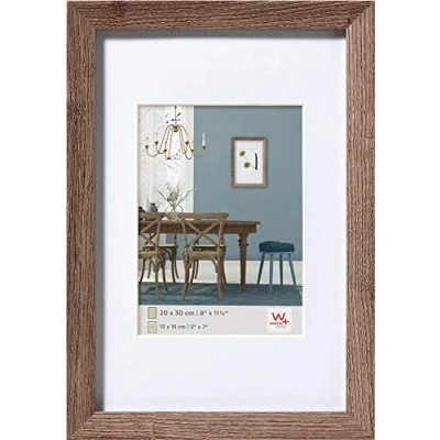 Image of walther Design Picture Frame Walnut 40 x 50 cm with PassepArtout, Fiorito Wooden EF050N
