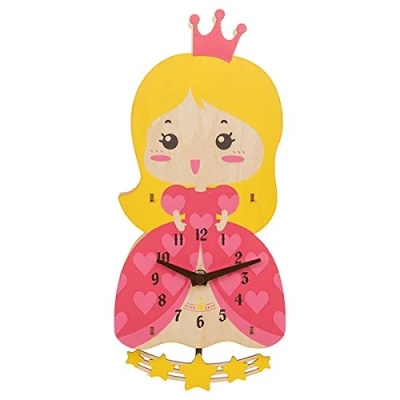 Image of Kidcraft Child&#039;s Wooden Princess Pendulum Wall Clock
