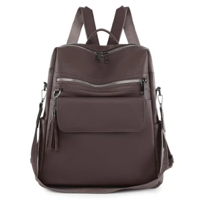Image of LUOFENG Women Shoulder Purse,Anti Theft Backpack Purse for Women, PU Leather Lightweight Big Capacity Travel Daypack Bags