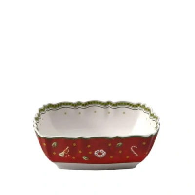 Image of Villeroy &amp; Boch Toy&#039;s Delight Serving Platter Red and White, Microwave Safe, Christmas Bowl, Tableware Christmas, Bowl For Sweets Dish, Premium Porcelain
