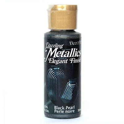 Image of DecoArt Americana Acrylic Metallic Paint, Black Pearl, 59 ml (Pack of 1)