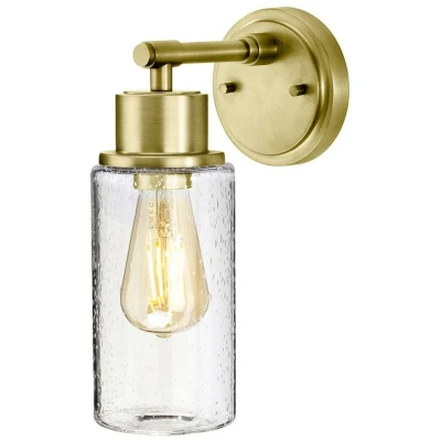 Image of Morvah 1 Light Outdoor Wall Brushed Brass IP44, E27