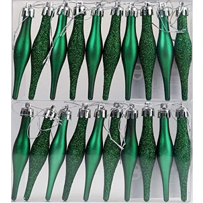 Image of BWG 20 Christmas Tree Tear Drop Droplet Baubles Decorations Emerald Green