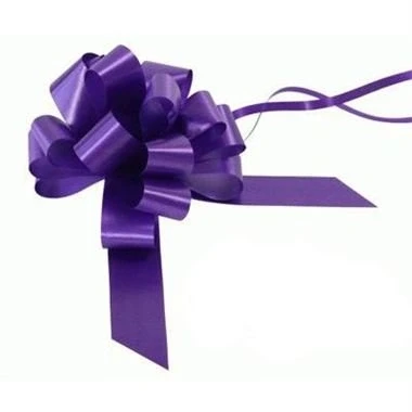 Image of indigo Pack of 2 Large 50mm Pull Bows Christmas, Valentines, Weddings, Gifts Venue Decorations Ribbons (Purple)
