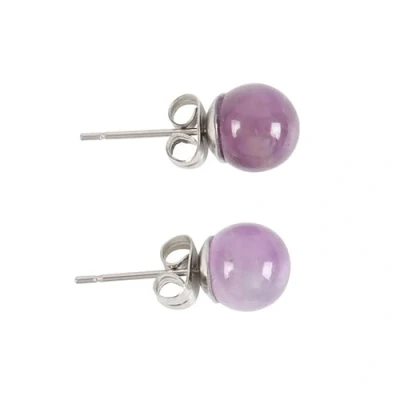 Image of Handcrafted Sterling Silver Amethyst Crystal Drop Earrings Elegant Purple Gemstone Dangle Earrings, Natural Stone Jewellery