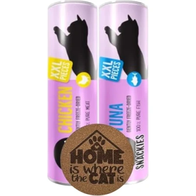Image of AETN Creations Snack Bundle Cosma Pure Love Freeze Dried Cat Snacks (Chicken &amp; Tuna) with Chicken Treat