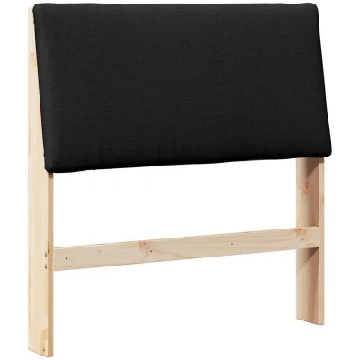 Image of vidaXL Upholstered Headboard Black 100 cm Solid Pine Wood