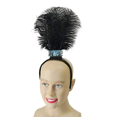Image of Feather Plume Headband Black