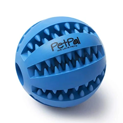 Image of PetPäl Dental Dog Ball Natural Rubber Toy with Burls for Care Function Robust Ø 7cm Play Small &amp; Large Dogs Chew Treats