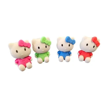 Image of Fat catz copy Set of 2 Novelty Collectable Colourful Cartoon Kitty Japanese Style Erasers Rubbers