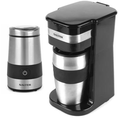 Image of Salter COMBO 4460 Coffee Maker to Go Personal Filter Machine with Electric Grinder