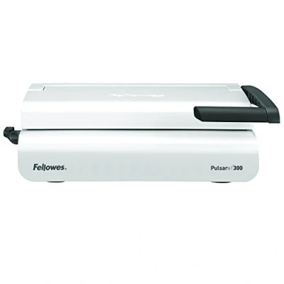 Image of Fellowes Binding Machine Pulsar+ 21 Hole, 300 Sheet Manual Paper Punch Comb Binder with Starter Kit 10 Bindings Ideal for Small Office Use White/Grey