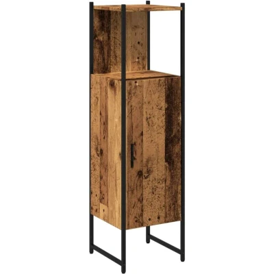 Image of vidaXL Bathroom Cabinet Old Wood 33x33x120.5 cm Engineered