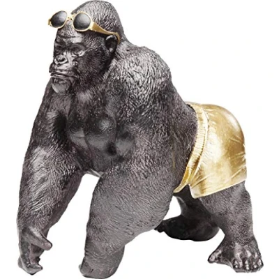 Image of Kare Design Decorative Figure Monkey Beach, Black, Home Docor, Accessoires, Decoration for Hallway, Living Room, Bedroom, Childrens 20x20x14 cm (H/W/D)