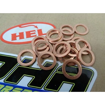 Image of 15x HEL Motorcycle Bike Car Brake Line Banjo Bolt Copper Crush Washers M12 12mm