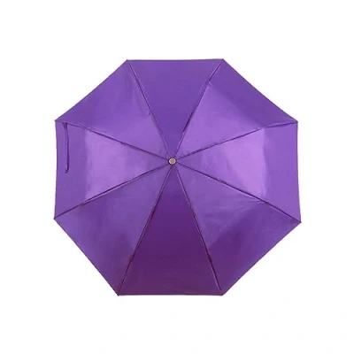 Image of eBuyGB Unisex&#039;s Mini Folding Compact Pocket Umbrella Manual Opening Telescopic Wedding Lightweight Brolly with Carry Handle Strap and Colour Matchin Protective Sleeve, Purple, 41&quot;