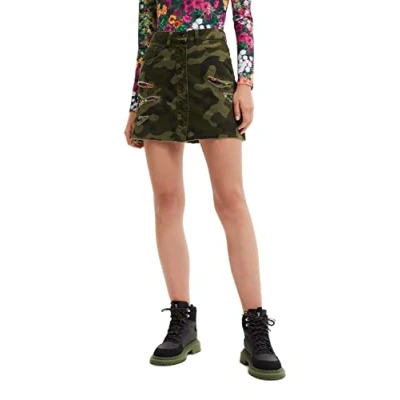 Image of Desigual DUNA women&#039;s Skirt in Kaki