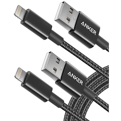 Image of Anker iPhone Charger Cable, (2 Pack) 6ft, Premium Nylon USB A to Lightning MFi Certified Cable for SE/Xs/XS Max/XR/X/8 Plus/7/6 Plus, iPad, and More.