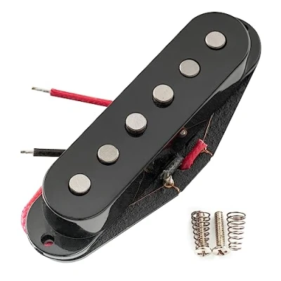 Image of Artec SSA 12 Vintage Style Staggered Alnico 5 Single Coil Bridge Pickup 6.5K for Strat Electric Guitar, Black