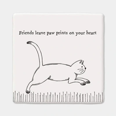 Image of East of India: Porcelain Coaster Friends Leave Paw Prints
