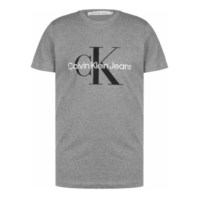 Image of Calvin Klein Jeans CORE Monogram Print Tshirt, Men&#039;s, Size: XS, Grey
