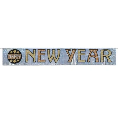 Image of Unique Party 22933 Foil Fringe Happy New Year Banner