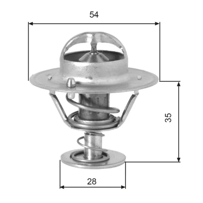 Image of 133748 Engine thermostat GATES TH00782G1 82C with gaskets/seals without housing HYUNDAI: H 1 / i800 Travel, iLoad Cargo, KIA: SORENTO